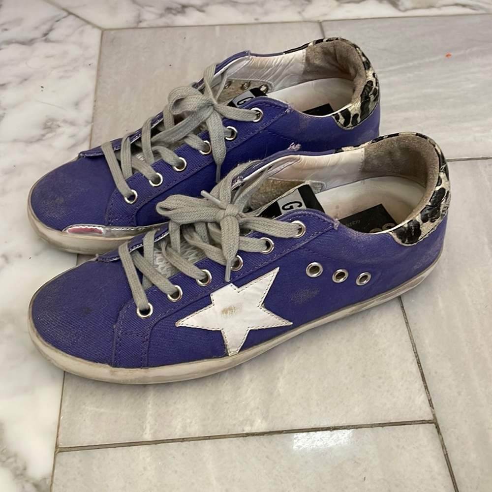 Limited Edition purple Golden Goose superstar sneakers Paris